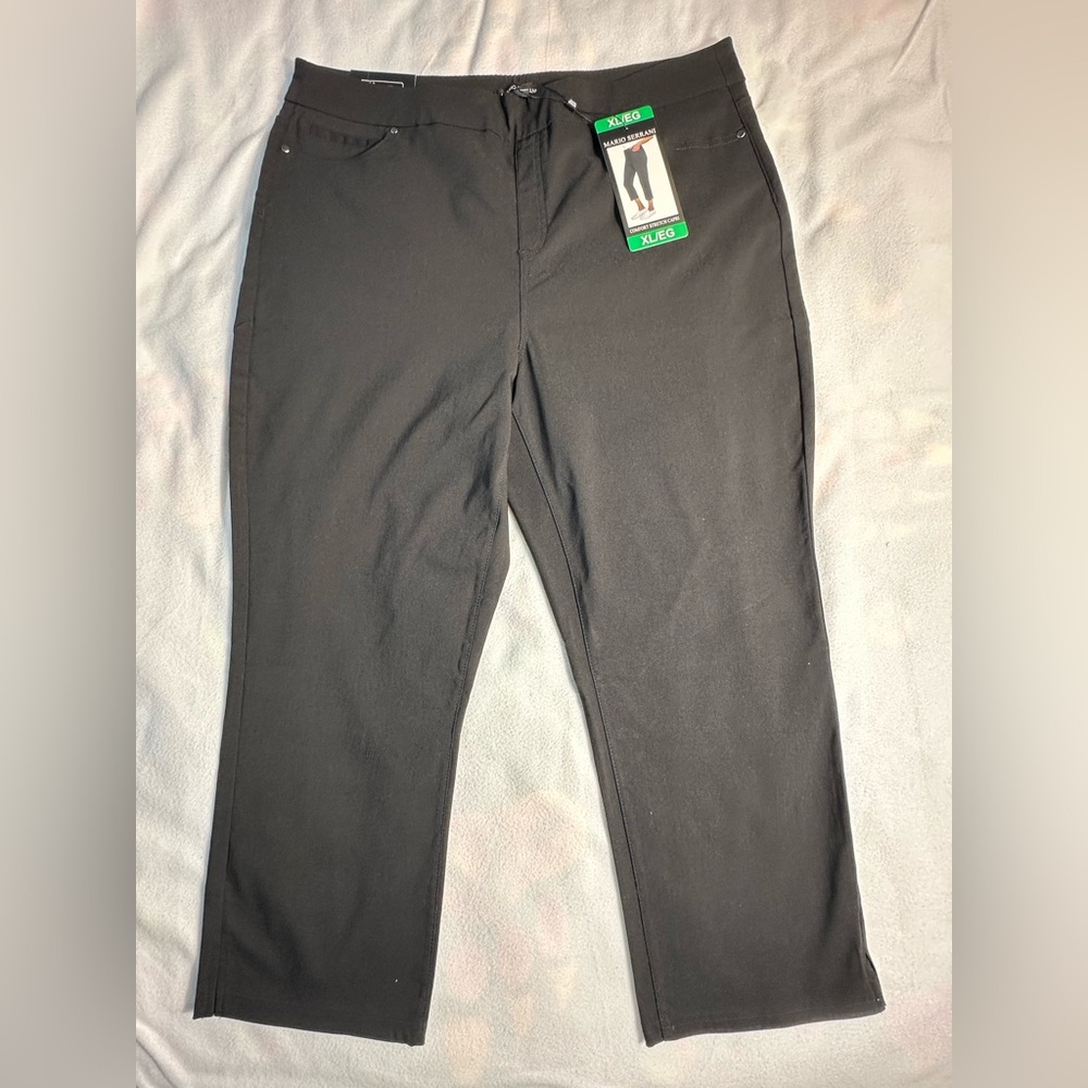 Mario Serrani Women’s Comfort Stretch Capri Pants in Black XL NWT